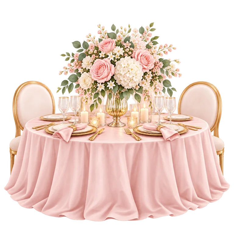 Blush floral reception table